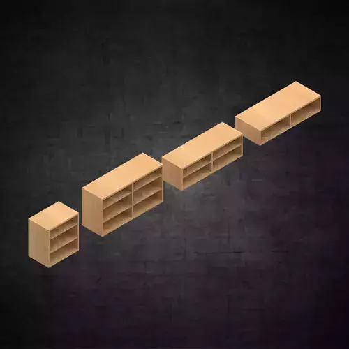 wood organizers various sizes architecture scene furniture