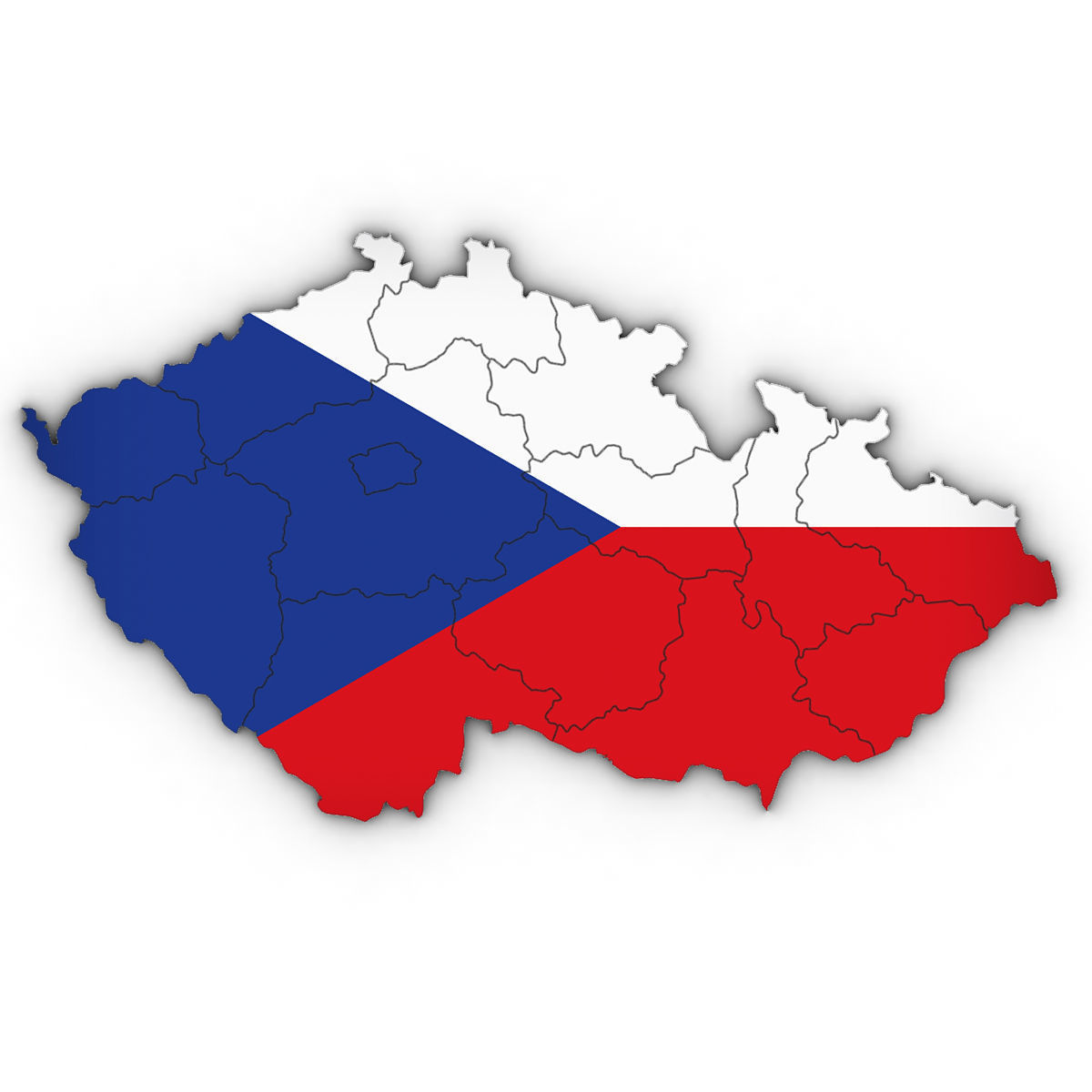 3d Political Map of the Czech Republic 3D model_4