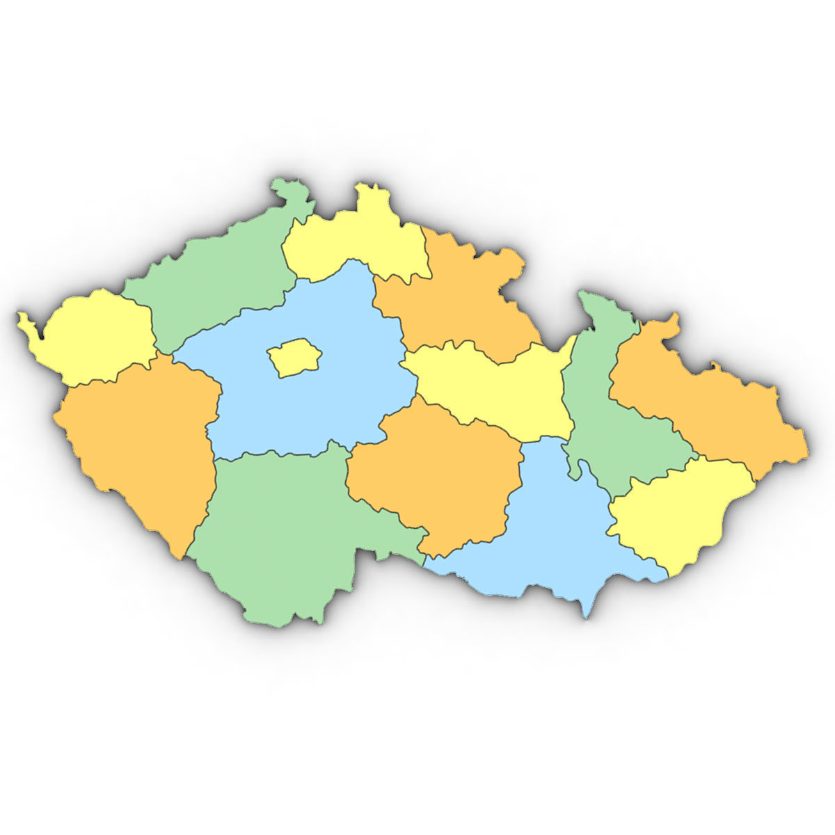 3d Political Map of the Czech Republic 3D model_5