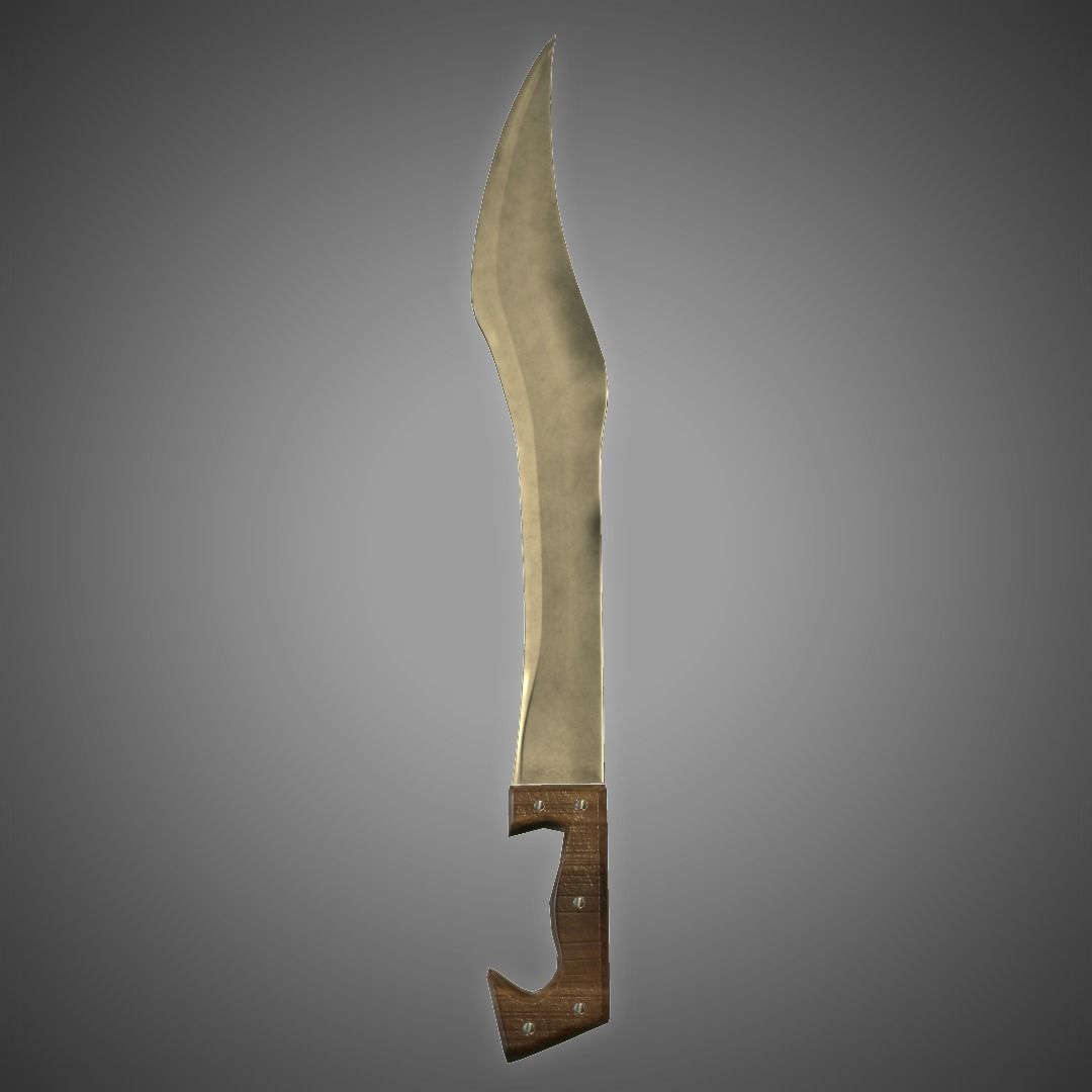 Kopis Sword Low-poly 3D model_1
