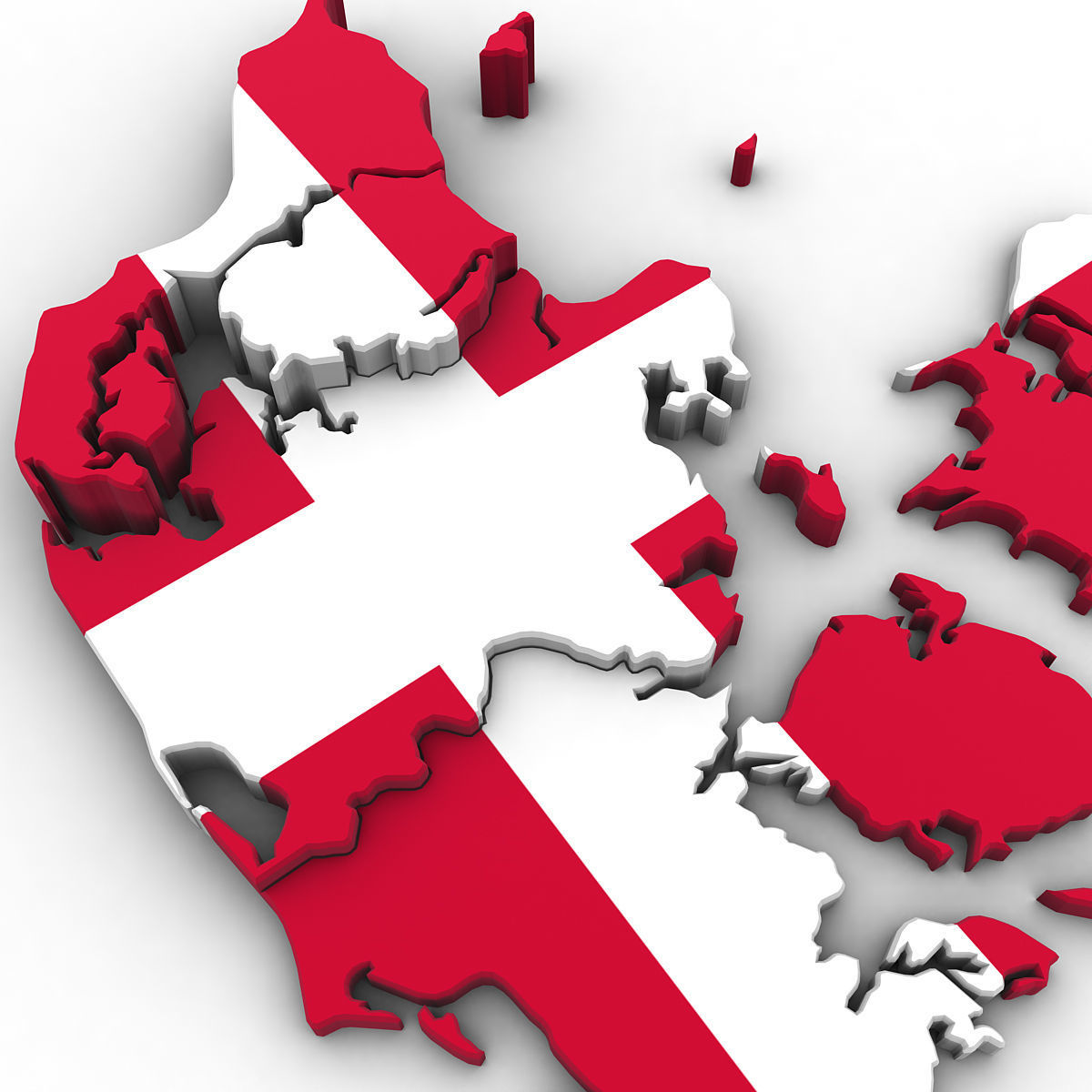 3d Political Map of Denmark 3D model_6