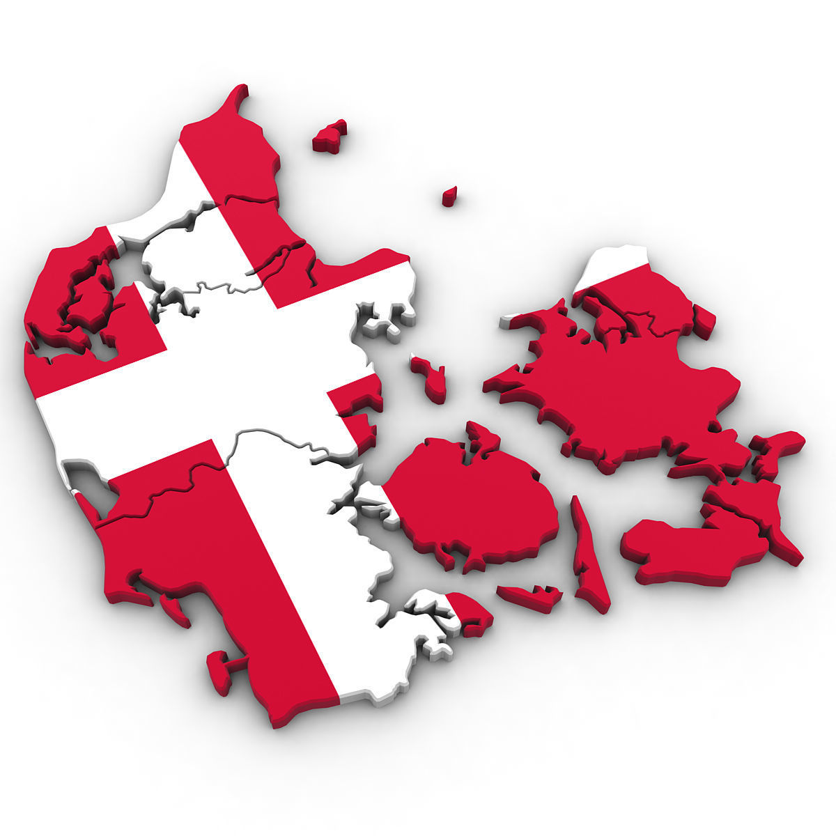3d Political Map of Denmark 3D model_2
