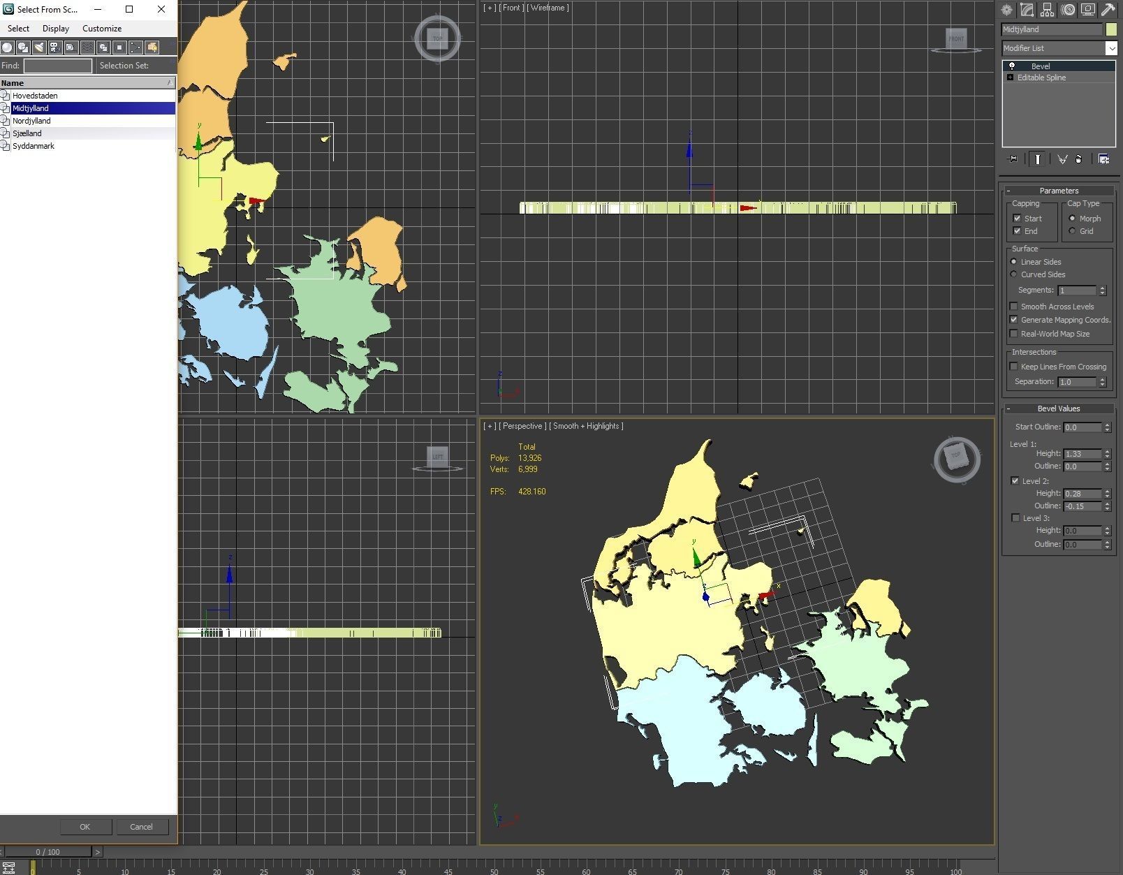 3d Political Map of Denmark 3D model_8