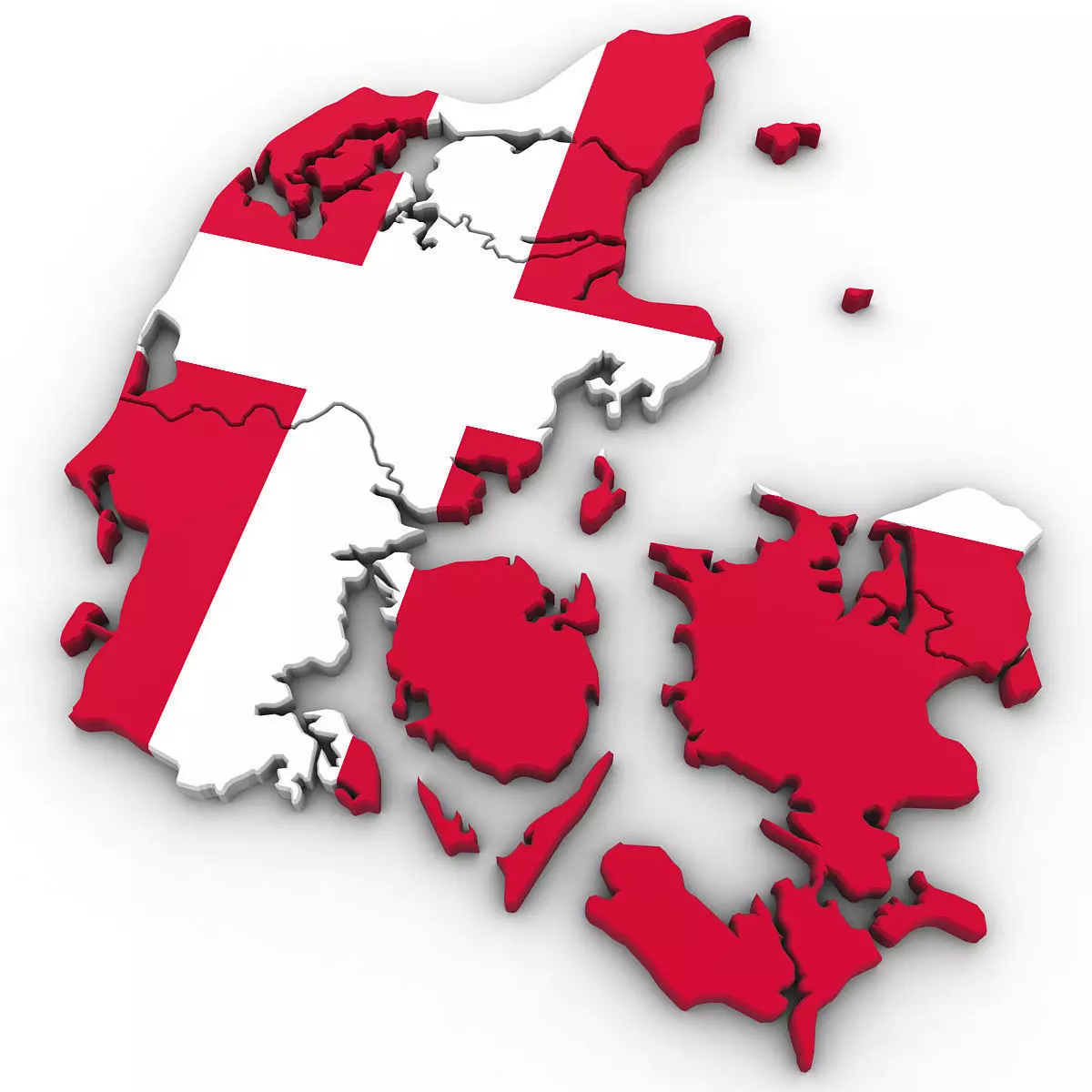 3d Political Map of Denmark 3D model_0