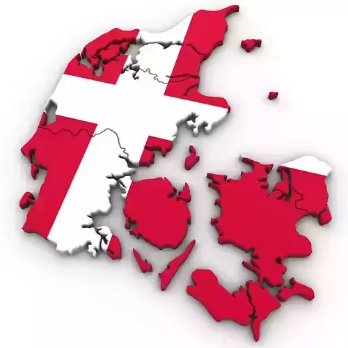 3d Political Map of Denmark