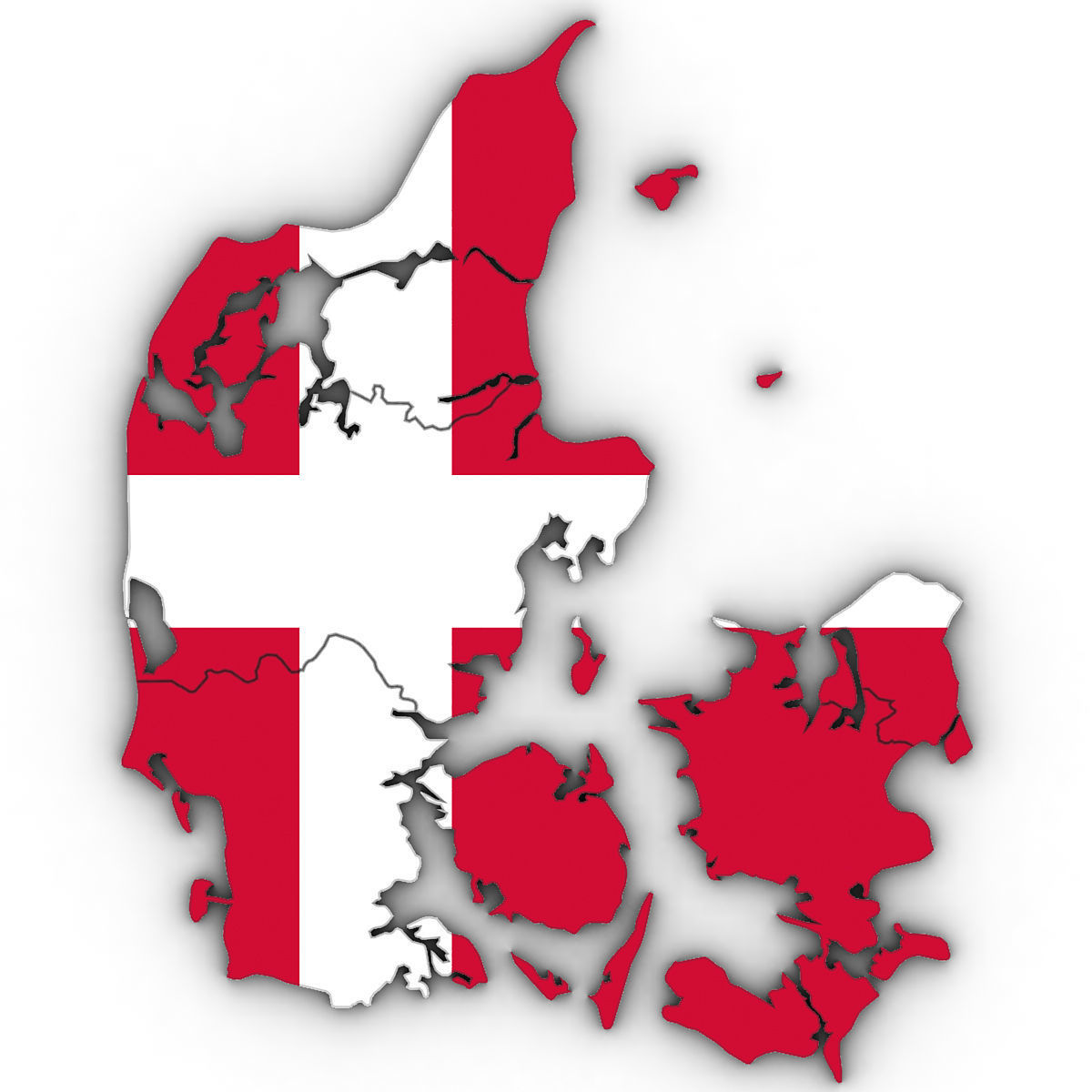 3d Political Map of Denmark 3D model_4