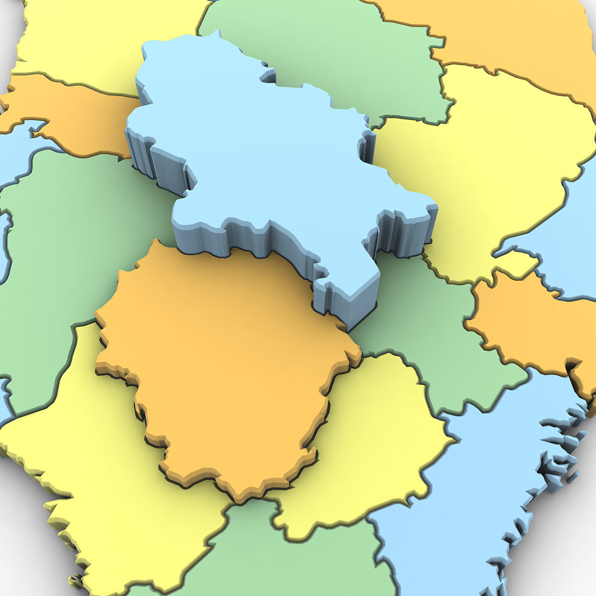 3d Political Map of Finland 3D model_7