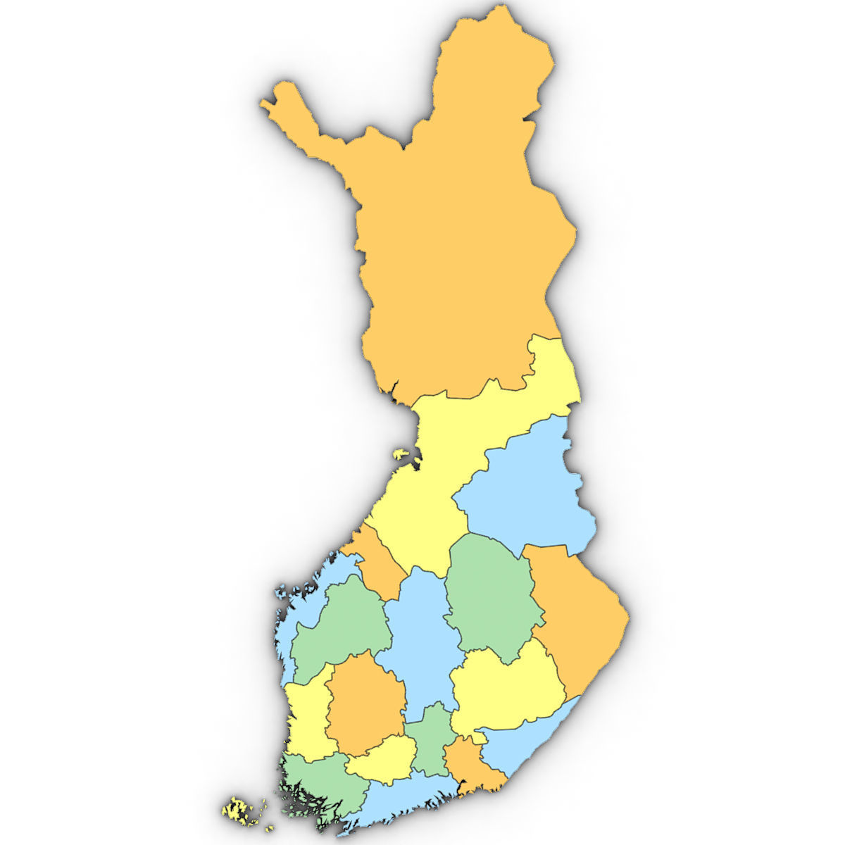 3d Political Map of Finland 3D model_5