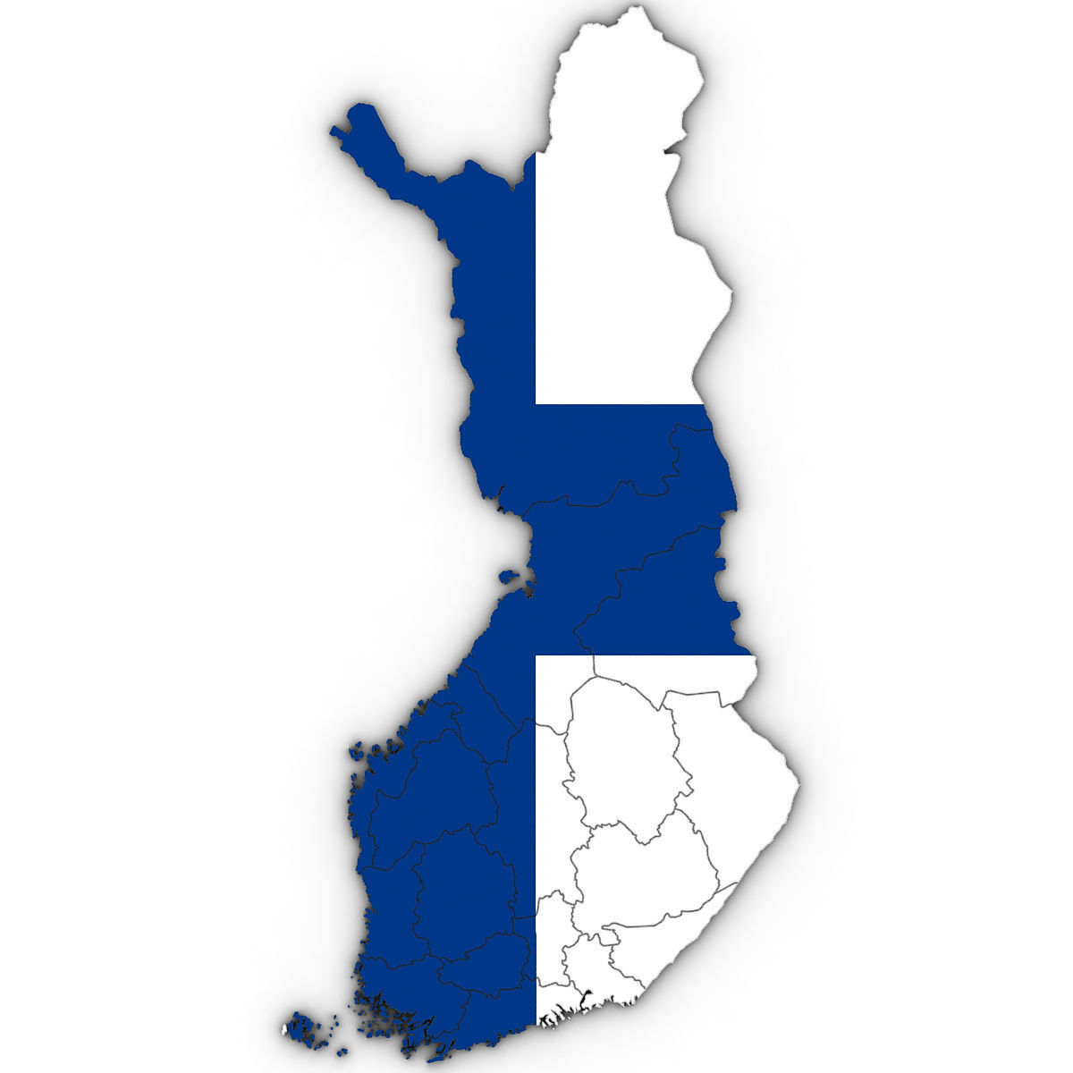 3d Political Map of Finland 3D model_4