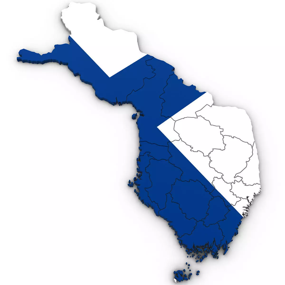 3d Political Map of Finland 3D model_0