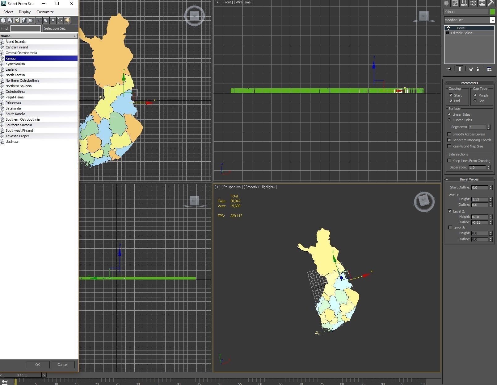 3d Political Map of Finland 3D model_8