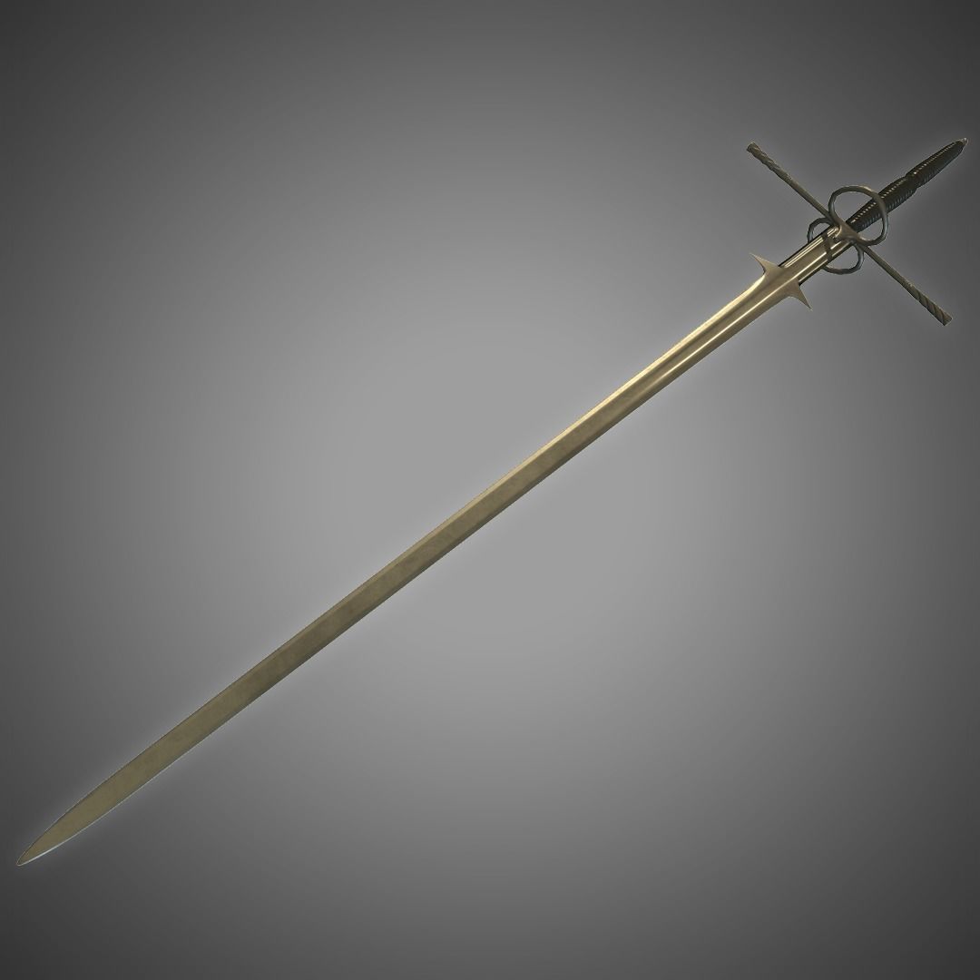 Venetian Sword Low-poly 3D model_2