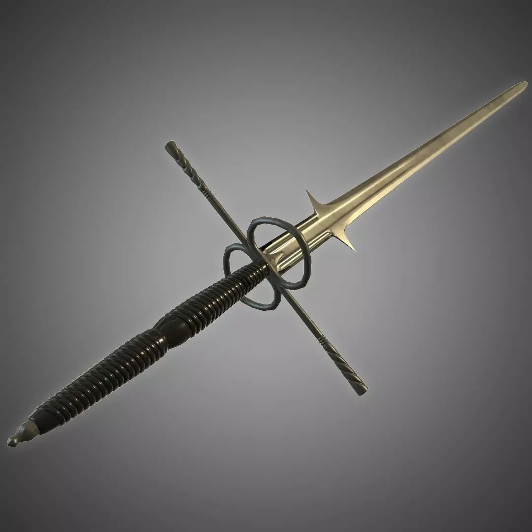 Venetian Sword Low-poly 3D model_0