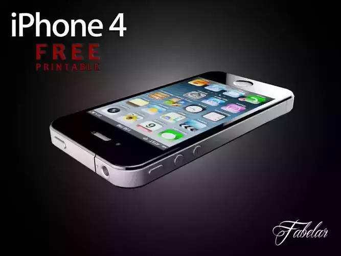 iphone 4 FREE printable Free 3D print model