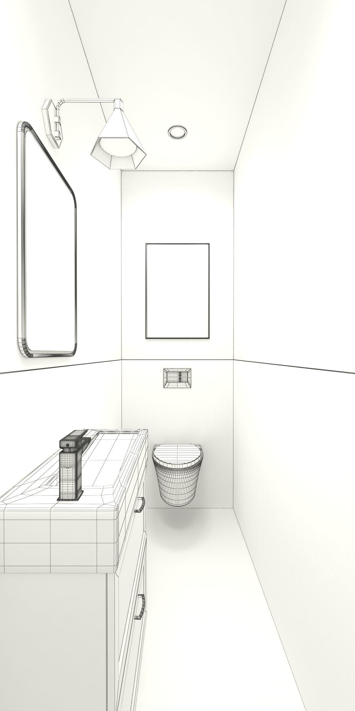 Bathroom-003 Powder Room 3D model_8