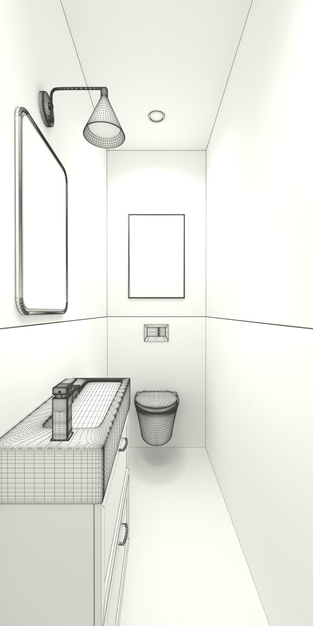 Bathroom-003 Powder Room 3D model_9
