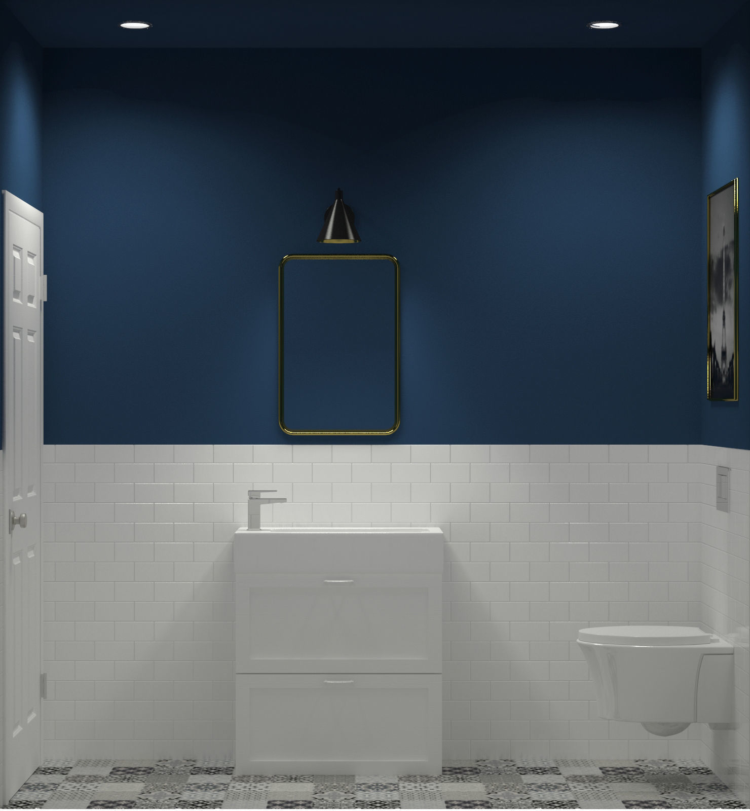 Bathroom-003 Powder Room 3D model_5