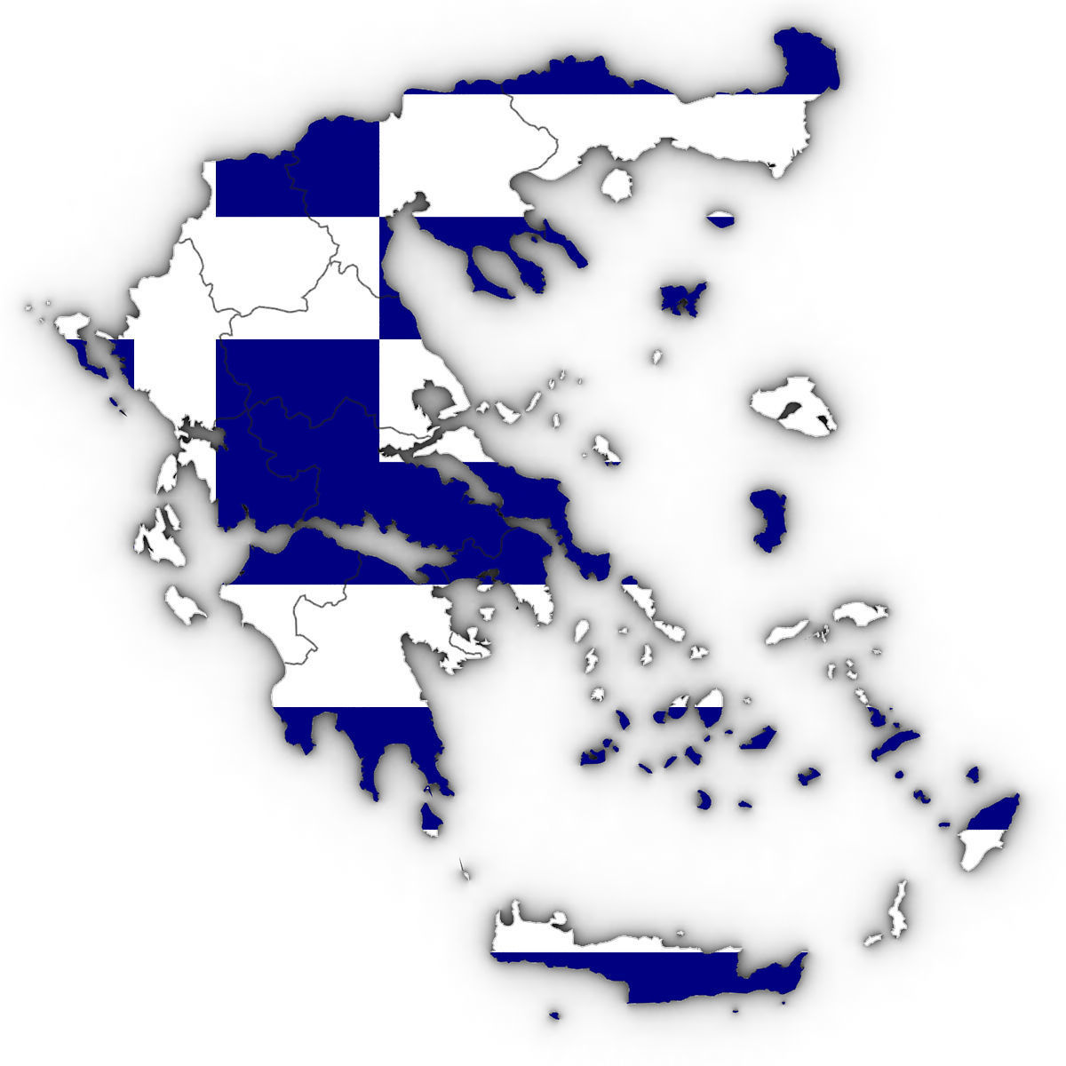 Political Map of Greece 3D model_4