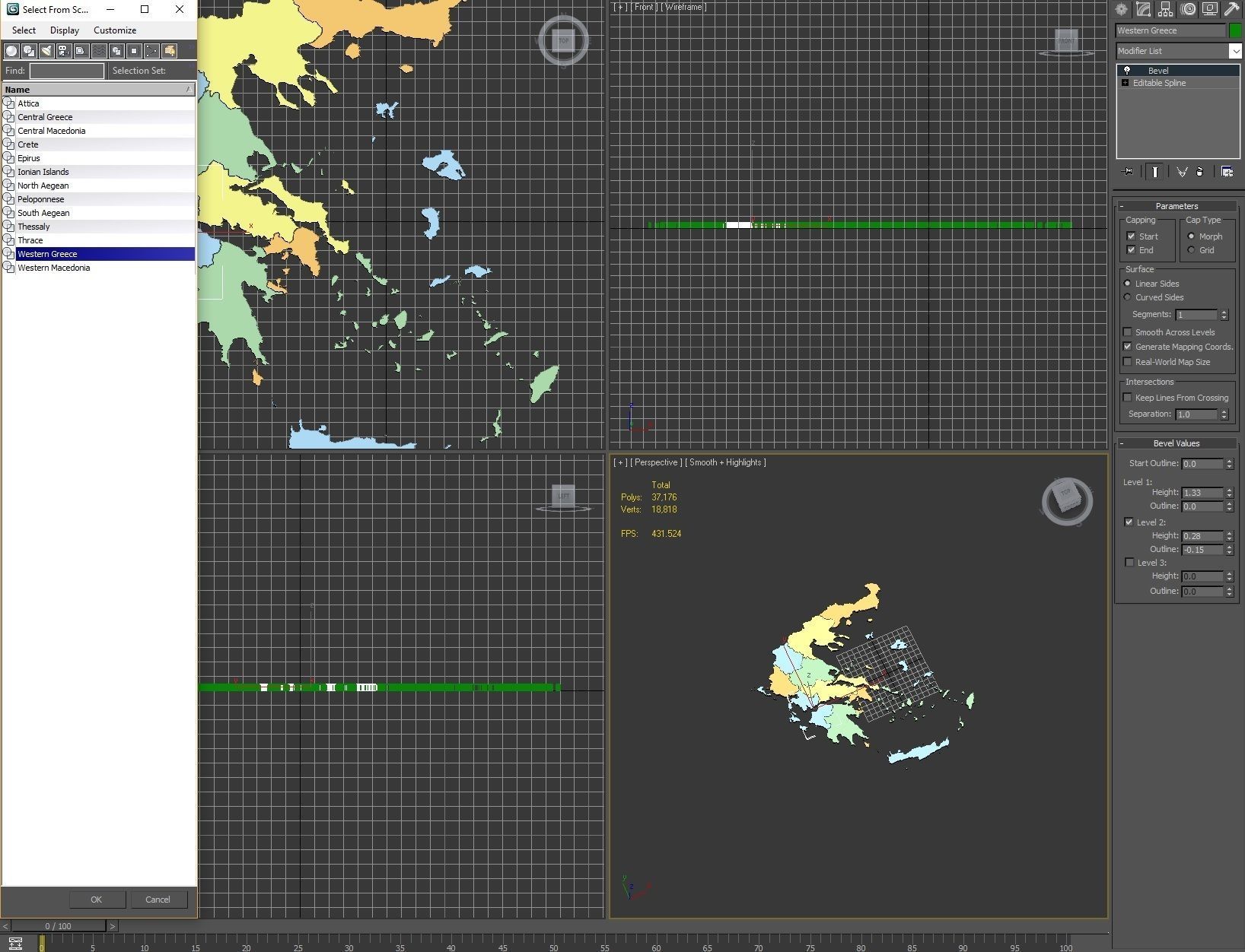 Political Map of Greece 3D model_8