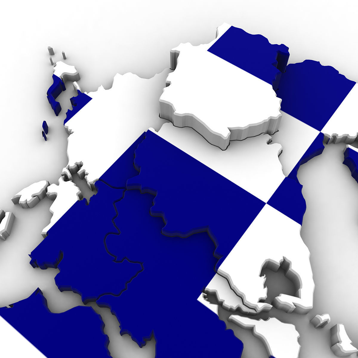 Political Map of Greece 3D model_6