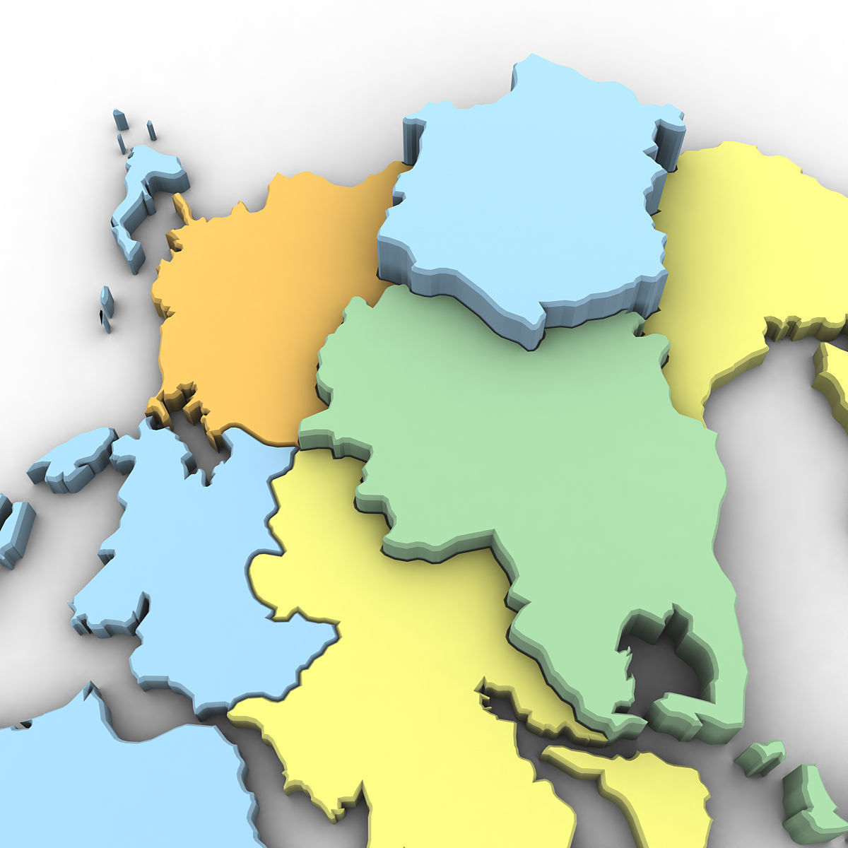 Political Map of Greece 3D model_7