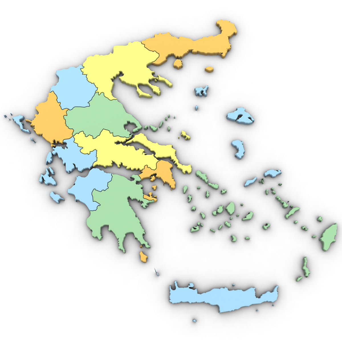 Political Map of Greece 3D model_5