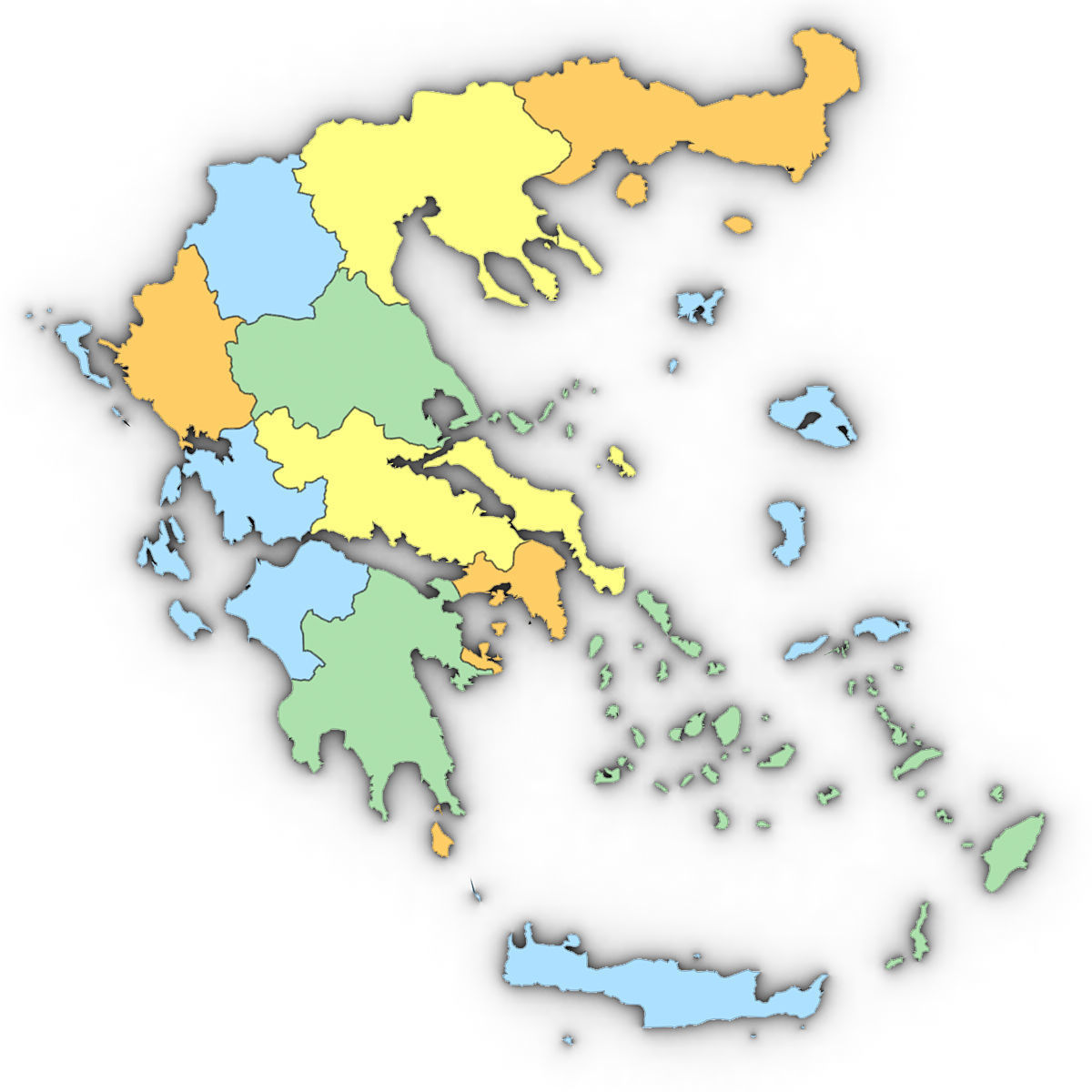 Political Map of Greece 3D model_3