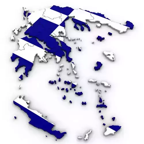 Political Map of Greece 3D model