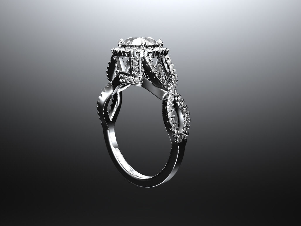 Engagement ring 3D print model_1