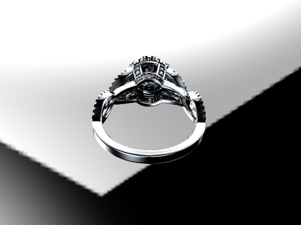 Engagement ring 3D print model_4