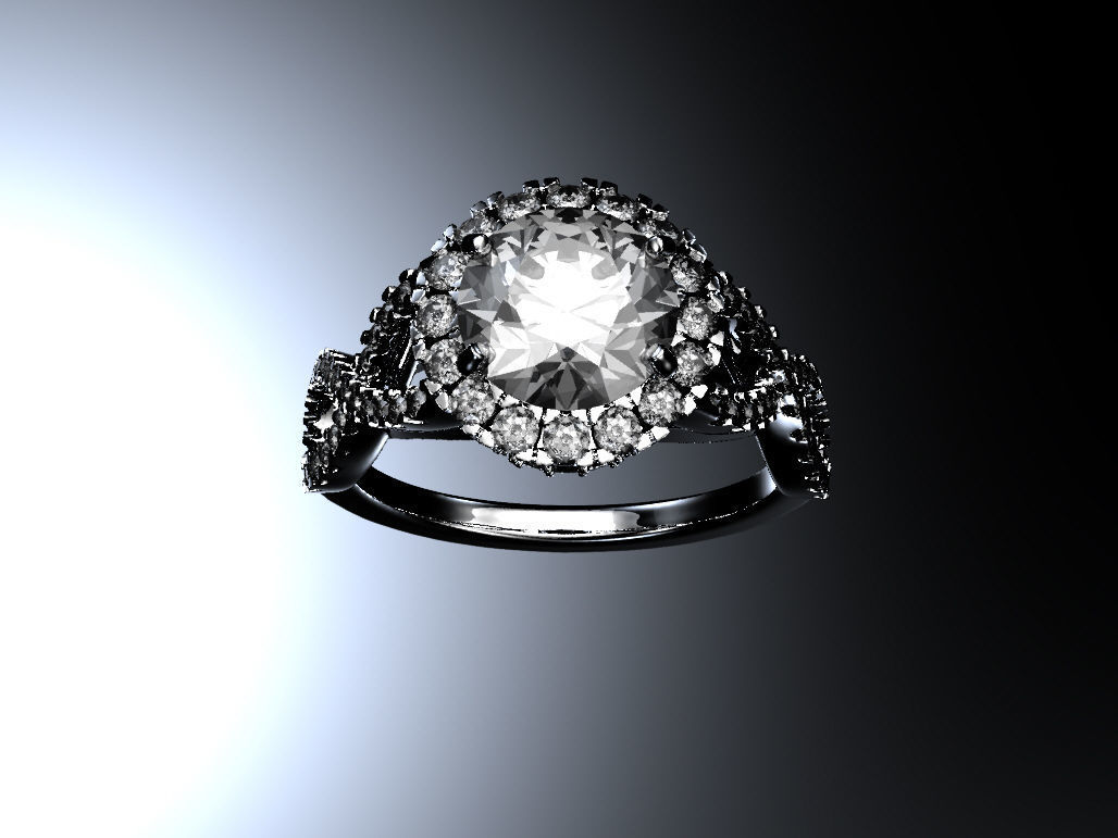 Engagement ring 3D print model_2