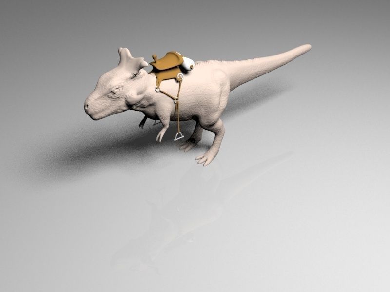 T-Rex t - rex with backpack 3D print model_2
