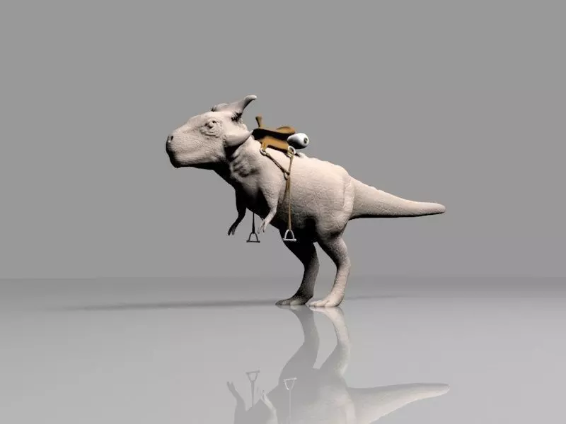 T-Rex t - rex with backpack 3D print model_0