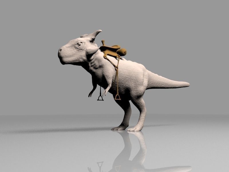 T-Rex t - rex with backpack 3D print model_1