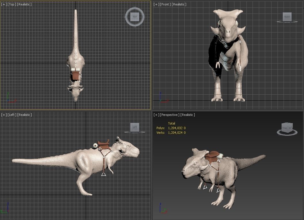 T-Rex t - rex with backpack 3D print model_7