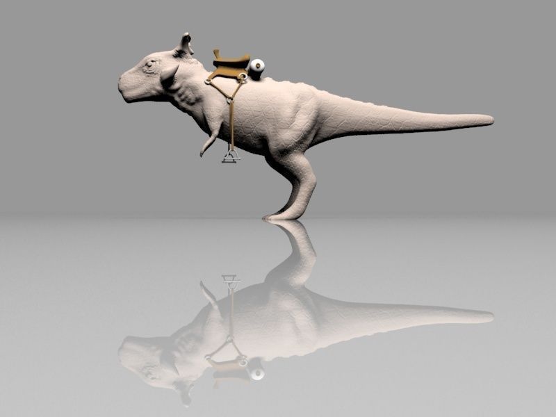 T-Rex t - rex with backpack 3D print model_3