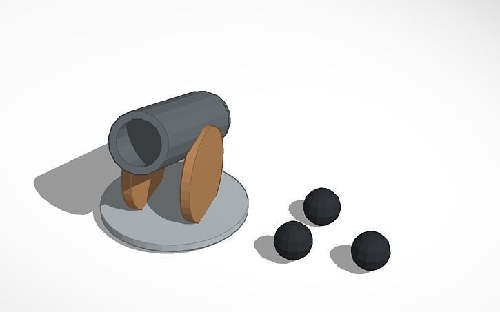 cannon game piece 3D print model_0