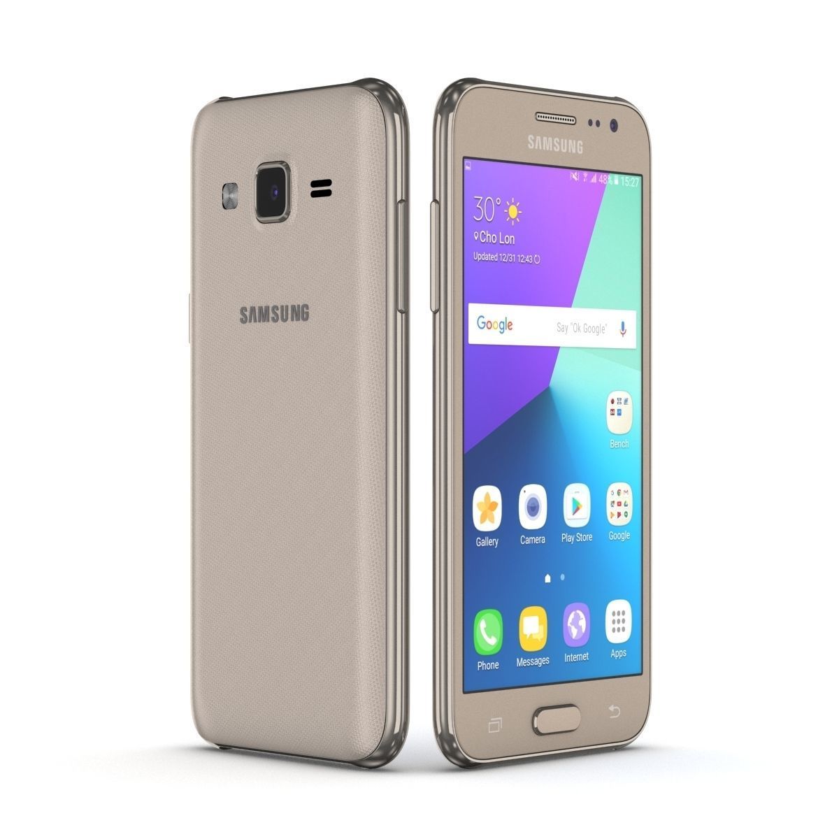 Samsung Galaxy J2 2017 Gold 3D model_2