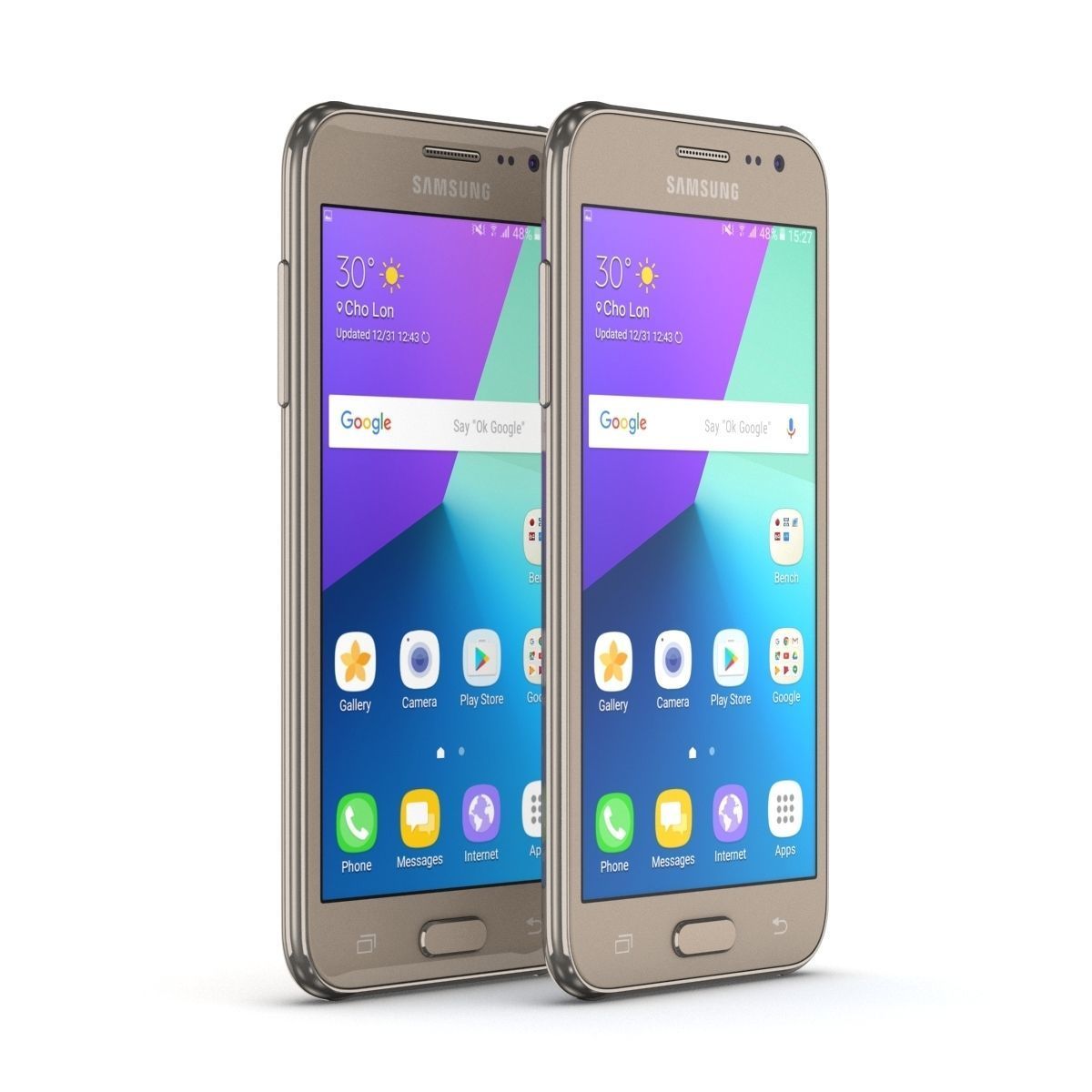 Samsung Galaxy J2 2017 Gold 3D model_1