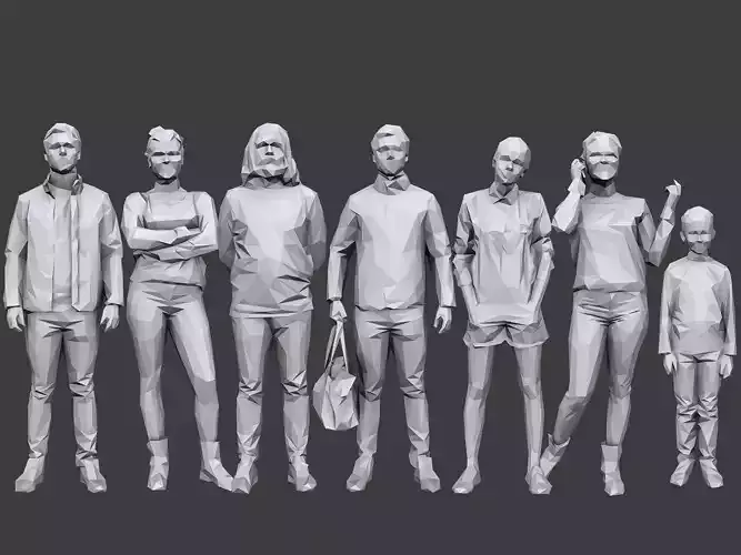 Lowpoly People Casual Pack Volume 15 Low-poly 3D model