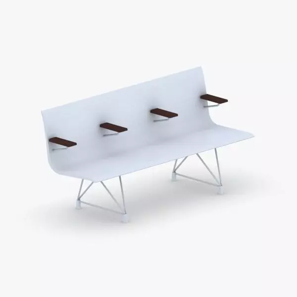 1223 - Public Seating Low-poly 3D model_0