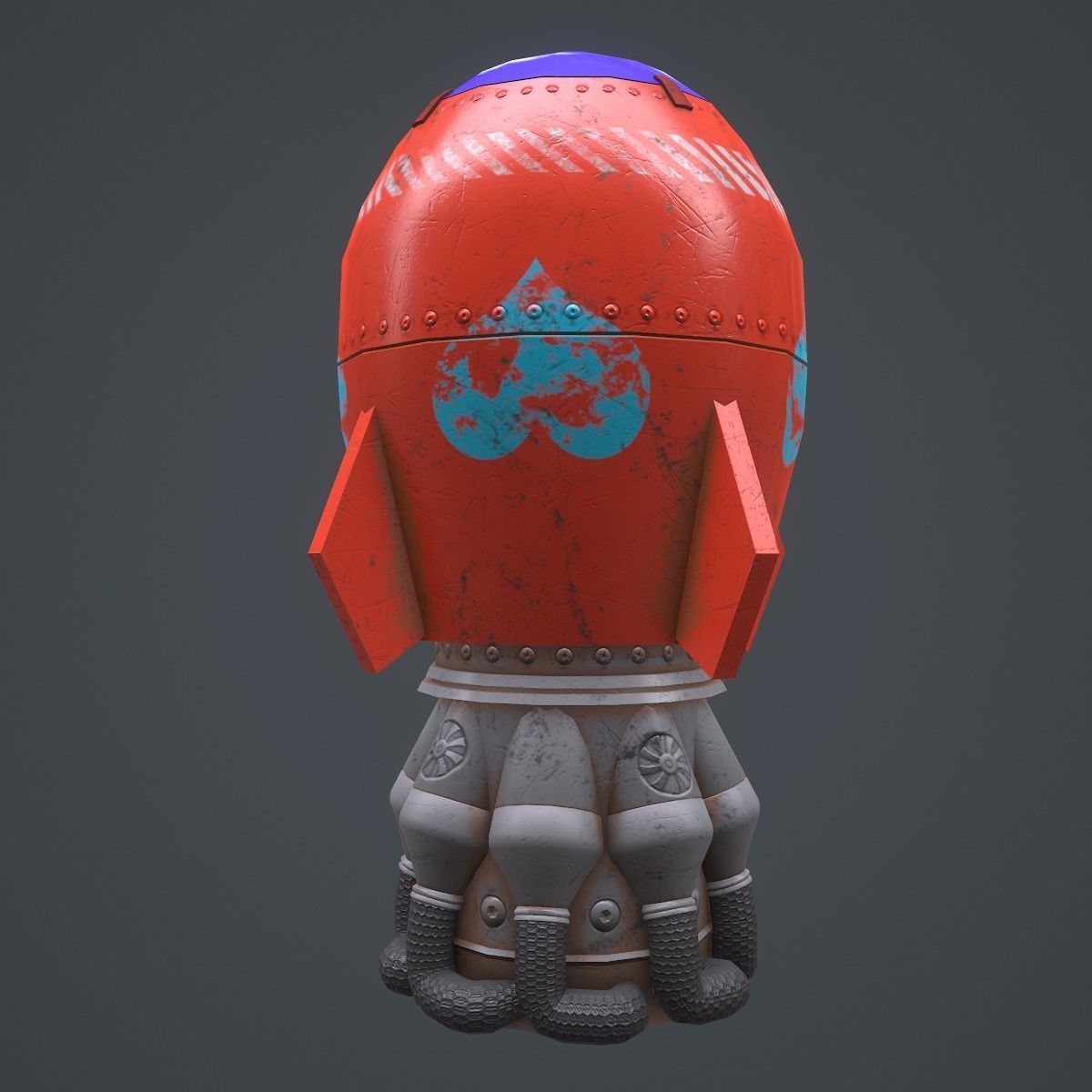 Rocket 3d model ship Low-poly 3D model_9