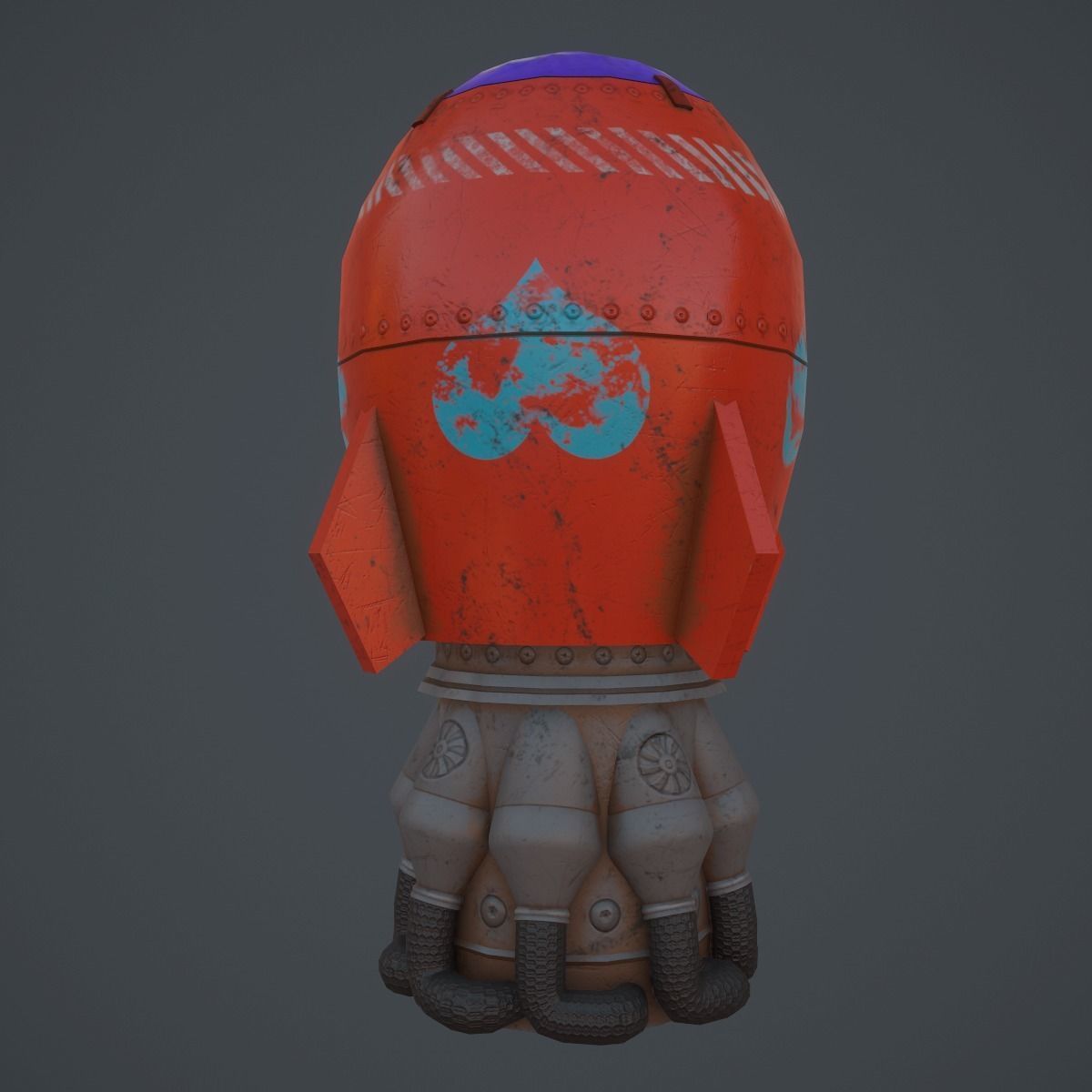 Rocket 3d model ship Low-poly 3D model_10