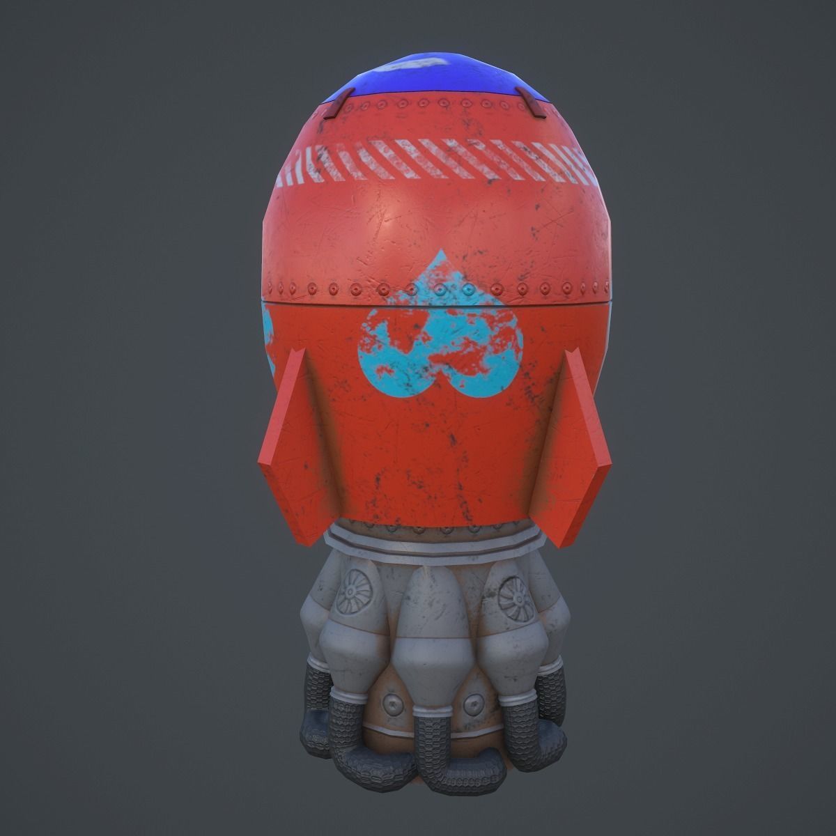 Rocket 3d model ship Low-poly 3D model_1