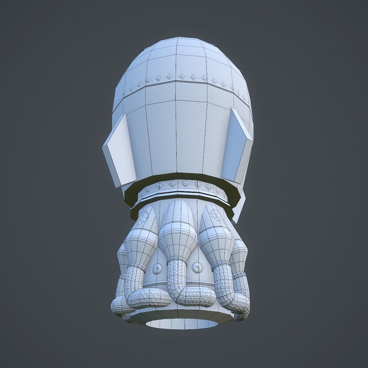 Rocket 3d model ship Low-poly 3D model_3