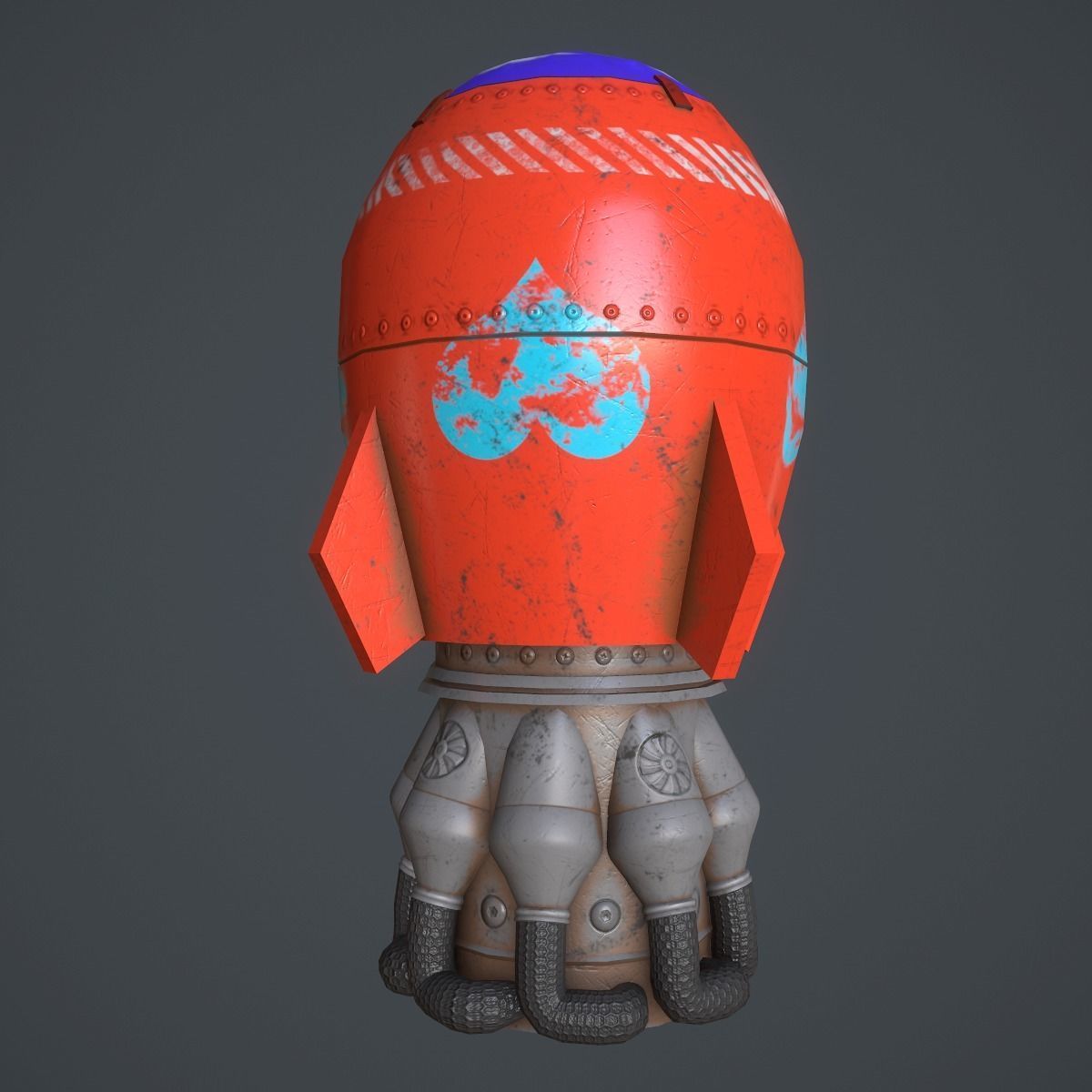 Rocket 3d model ship Low-poly 3D model_12