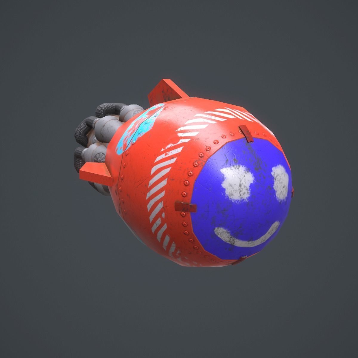 Rocket 3d model ship Low-poly 3D model_13