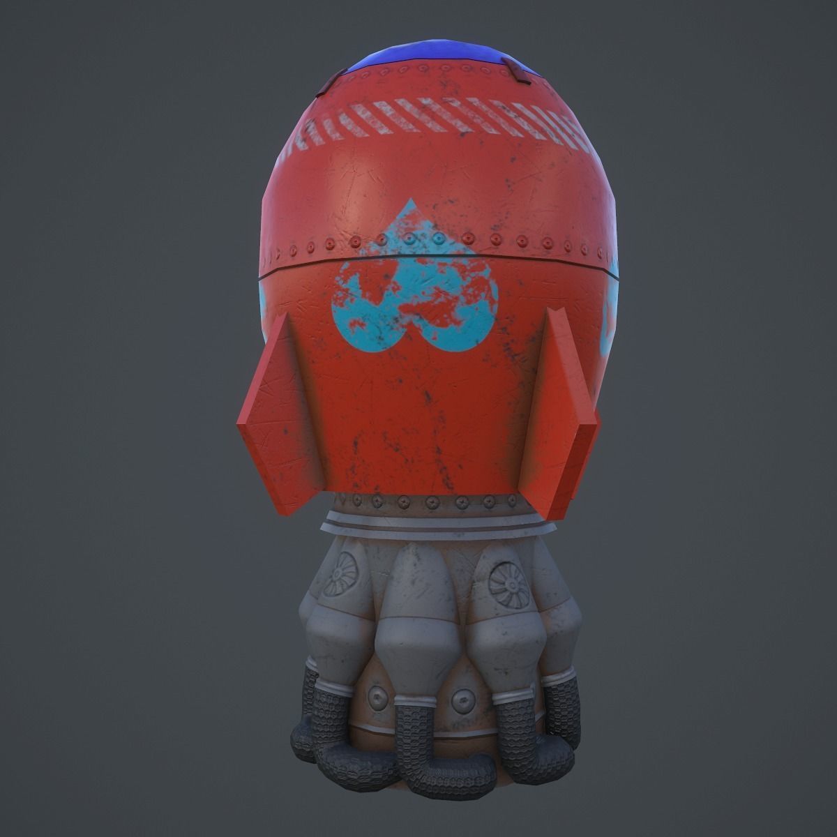 Rocket 3d model ship Low-poly 3D model_8