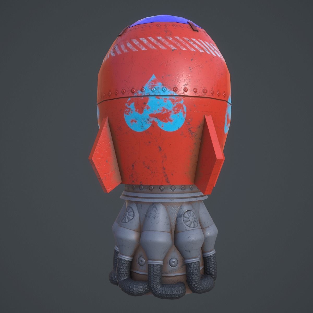 Rocket 3d model ship Low-poly 3D model_11