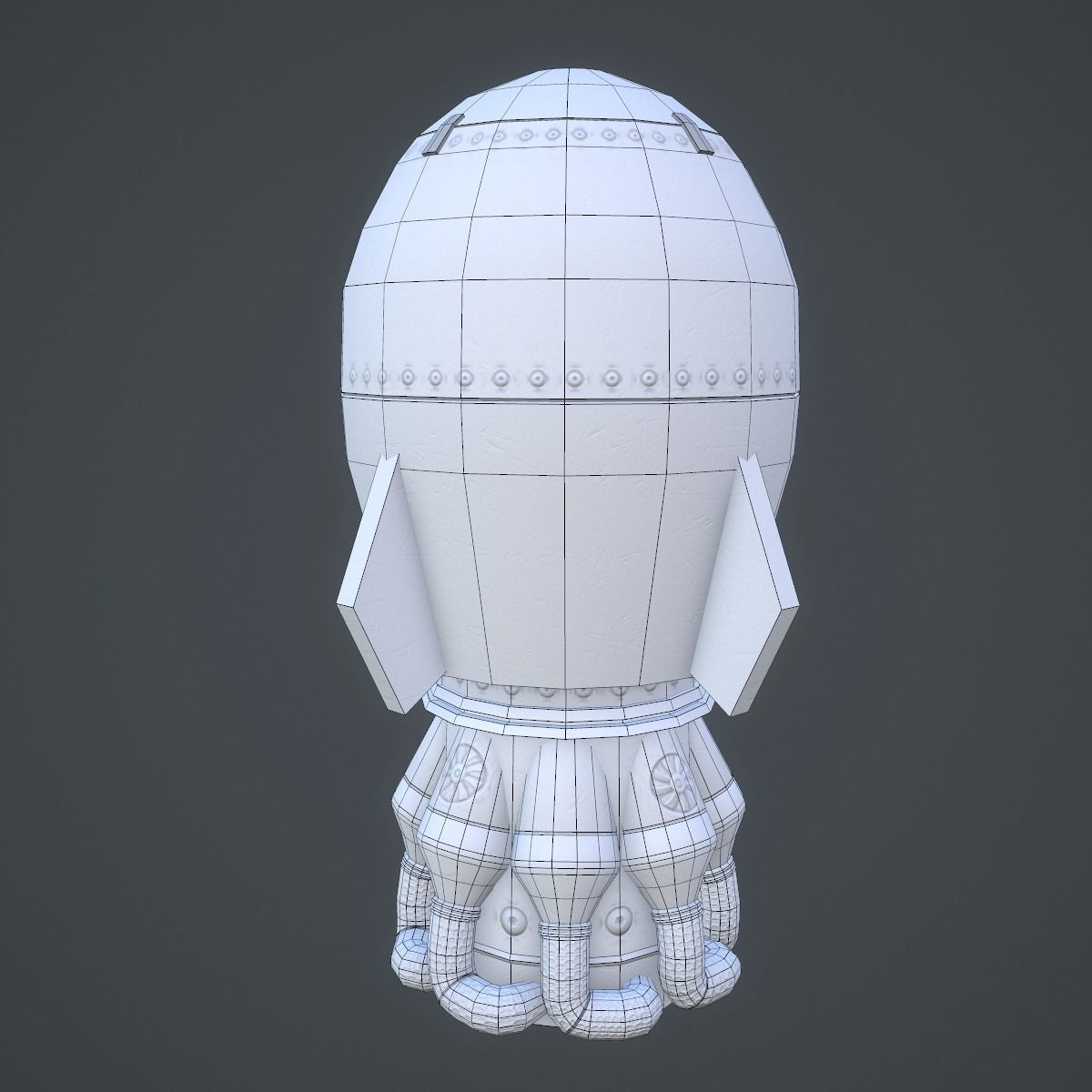 Rocket 3d model ship Low-poly 3D model_2